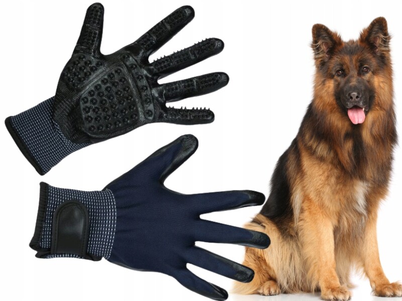 Kerbl Rukavice na česání a vyčesávání masáže kartáč pro psa rukavice 2 ks