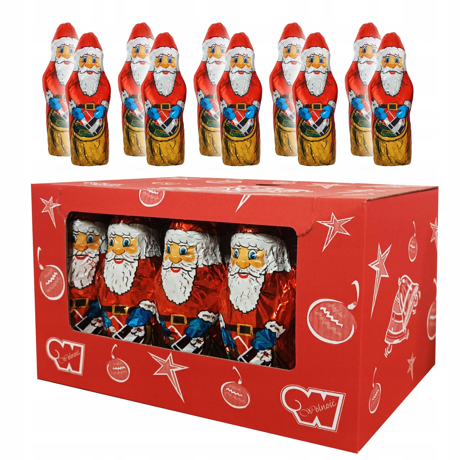 Vánoční sada figurek Mikuláš 60g 24 kusů na Vánoce Hvězdička