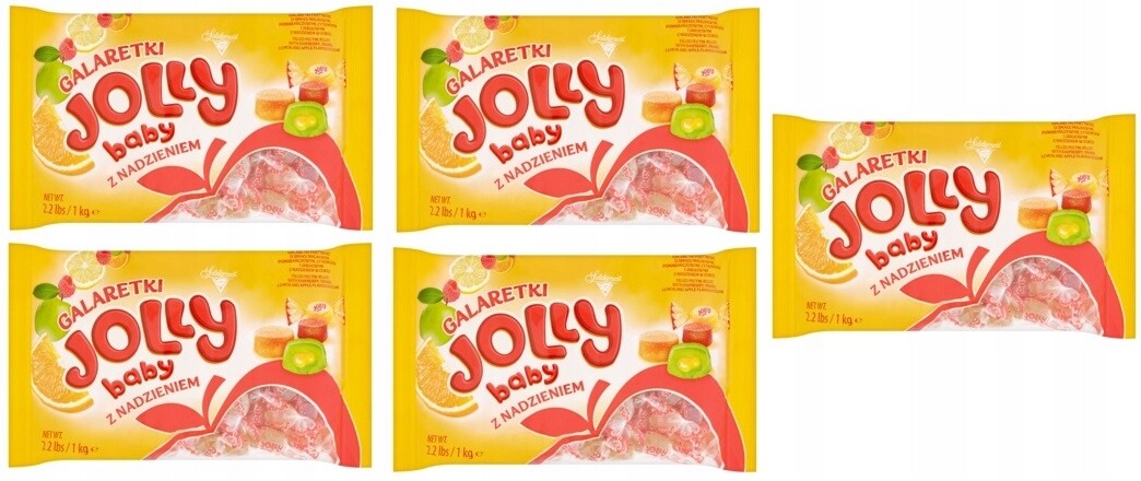 5 x 1 kg Solidarita Jolly želé s náplní Bonbóny Karton