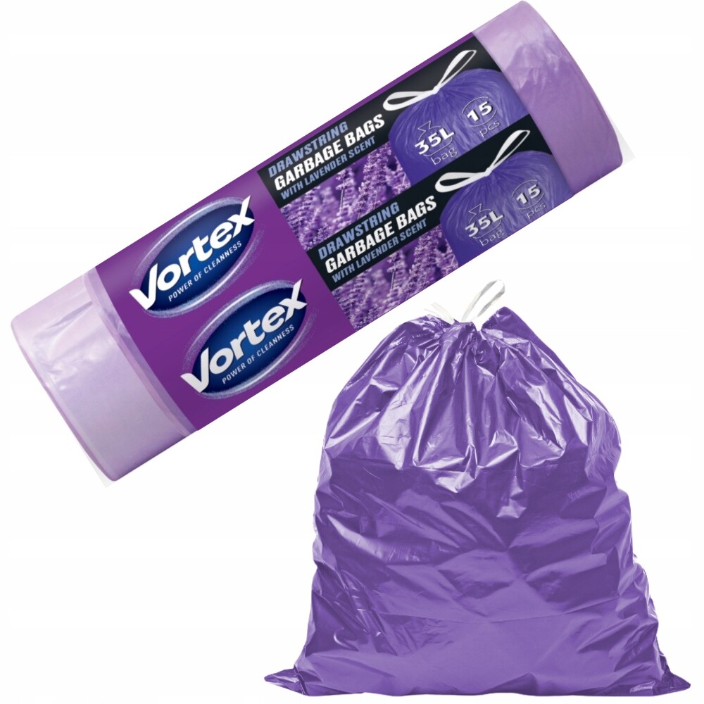 Vortex Pytle na odpadky Hdpe 50x60 cm fialové 35 l/15 ks (20×15 ks) levandule