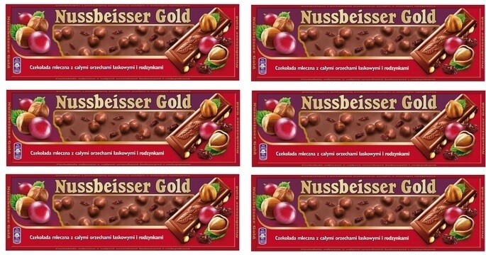 12x 220g Nussbeisser mléčná Čokoláda ořechy rozinky Karton