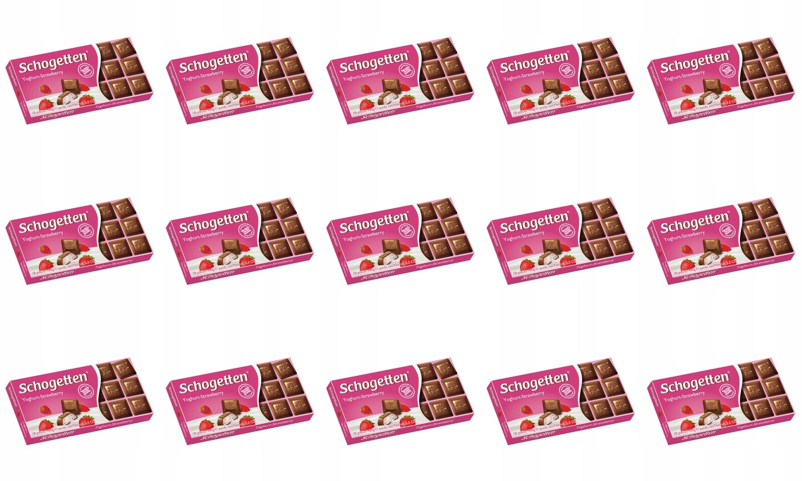 15x 100g Schogetten Čokoláda jogurt Jahodový jogurt Jahoda