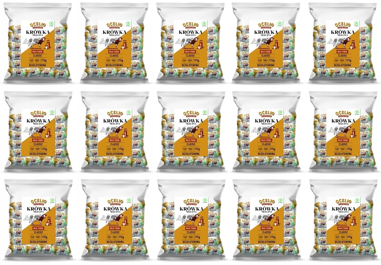 15x 175g Ocelio bez lepku Mléčný bonbón krówka v krabičce