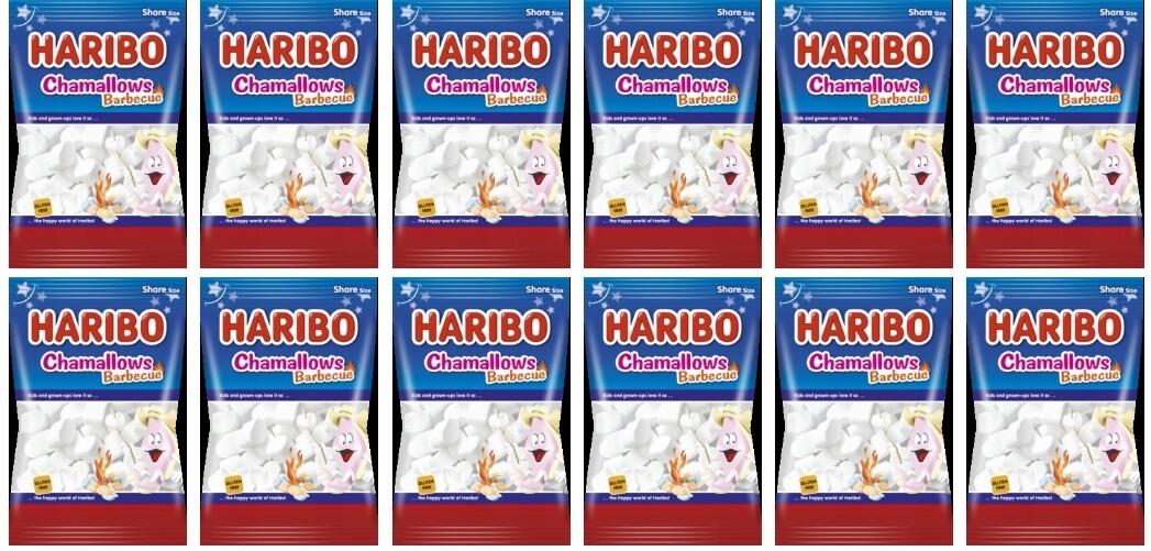 12 x 175 g Haribo Chamallows Barbecue pěnového Kartonu