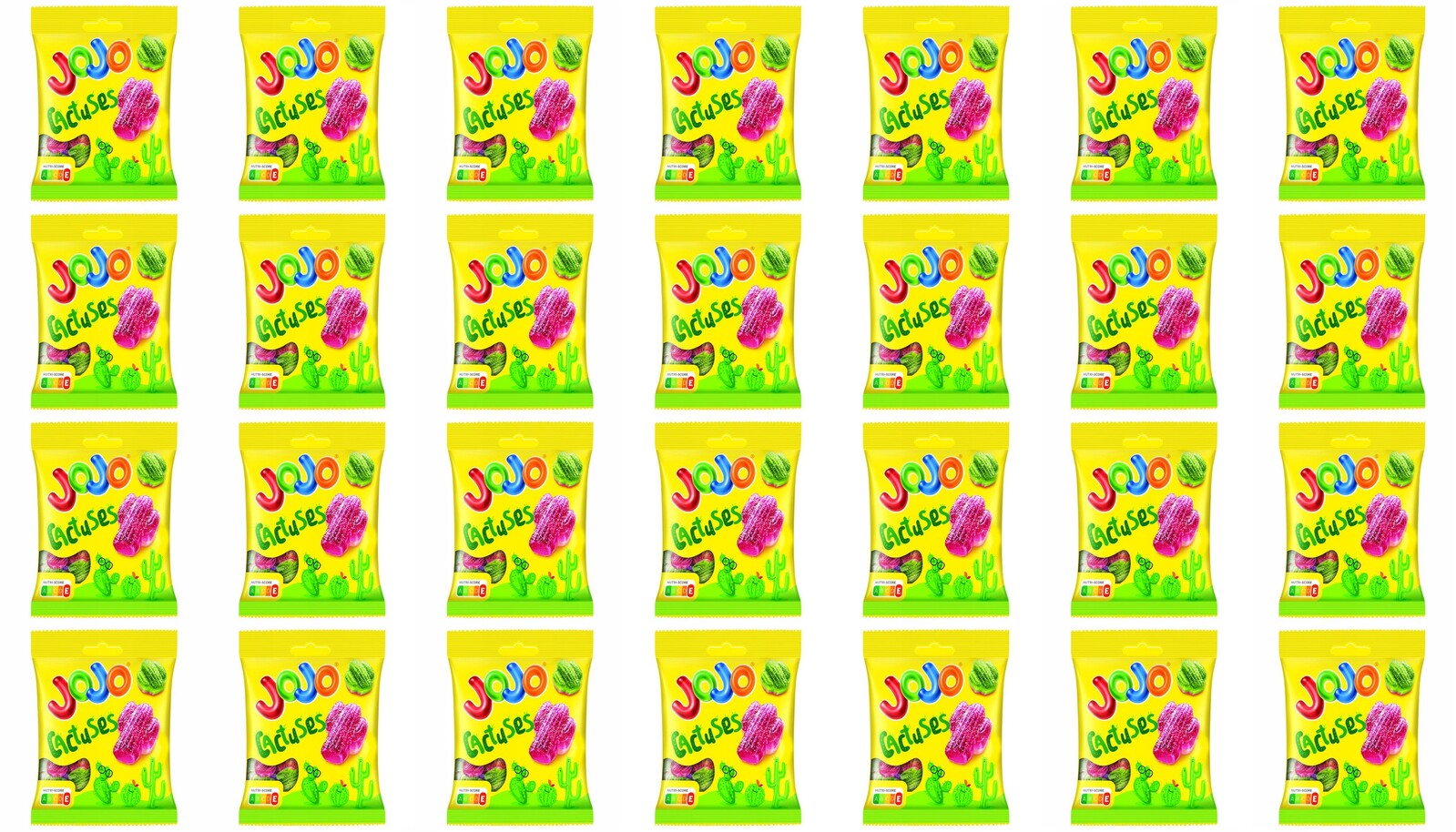 14 x 80 g Jojo Želé Bonbony Kaktusy Směs ovocných želé Půl Kartonu