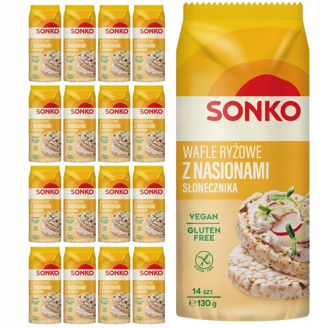 Sonko Rýžové koláčky se slunečnicovými semínky 130 g (14 kusů x 16 kusů