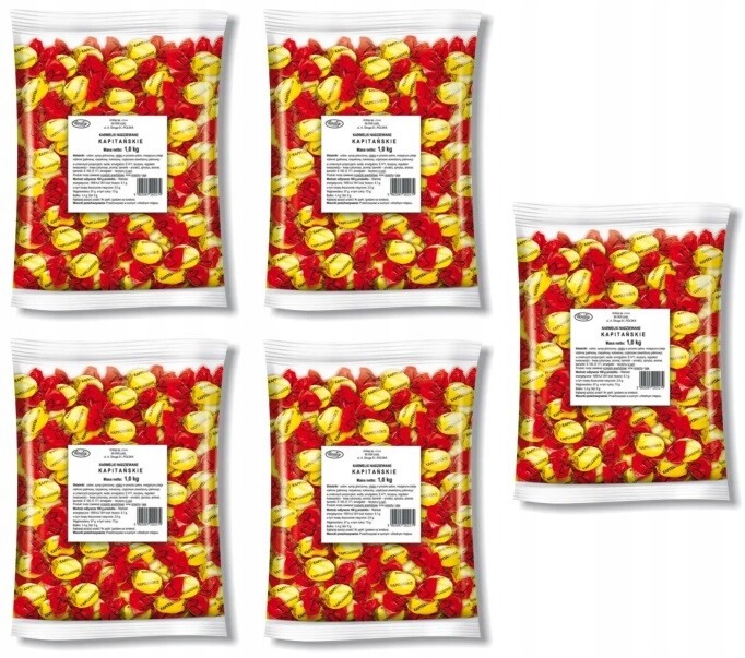 5 x 1 kg Unitop Kapitánská plněné karamelky Karton