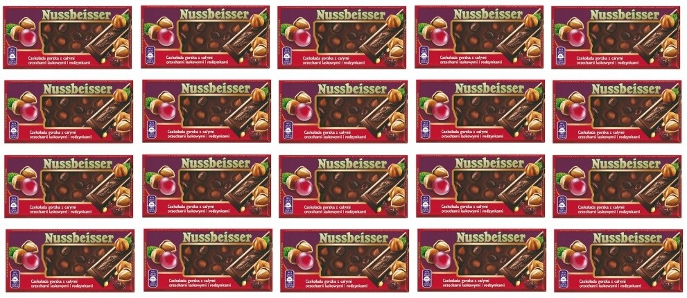 10x 100g Nussbeisser rozinky Hořká čokoláda půlka kartonu