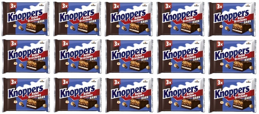 15 x 120 g Knoppers Tyčinka Ořechová tmavá 3-balení Karton