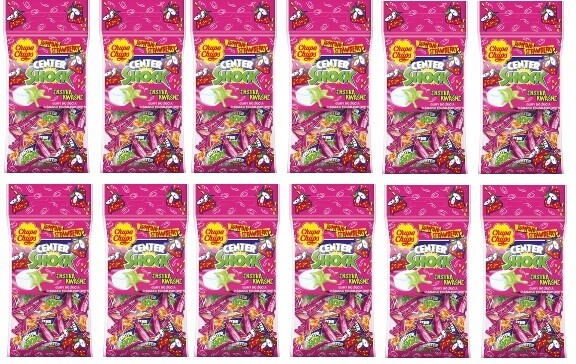 12x 36g Chupa Chups Shock Strawberry žvýkačky Karton