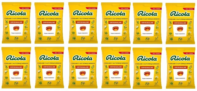 12x 68g bonbóny Ricola Original v kartonovém sáčku