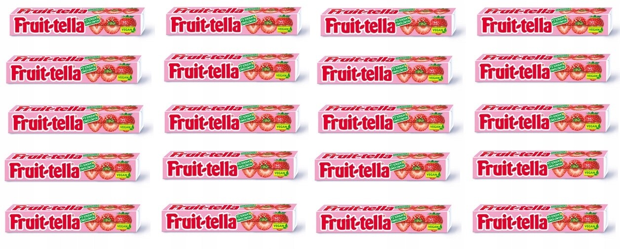 20x 41g Fruittella Fruit-tella Jahoda bonbóny žvýkačky Karton