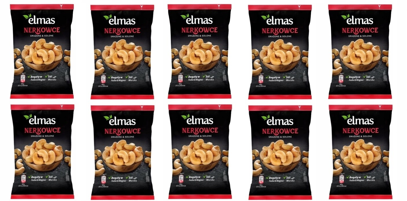 10 x 90 g Elmas Kešu ořechy smažené a solené Karton