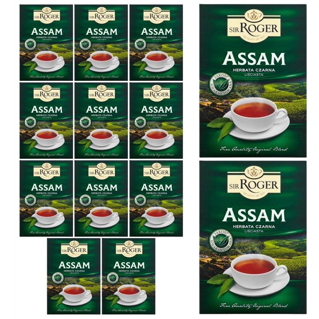 Černý sypaný Čaj Sir Roger Assam 100g x 12 kusů