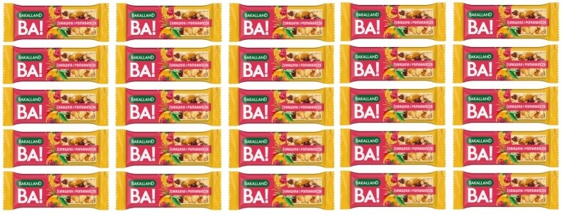 25x 40g Bakalland Ba! brusinky Tyčinka s brusinkami a pomeranč , Krabička