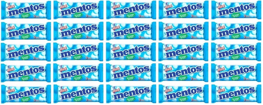 25x 114g Mentos Mint mátové bonbóny balení po 3 ks v krabičce