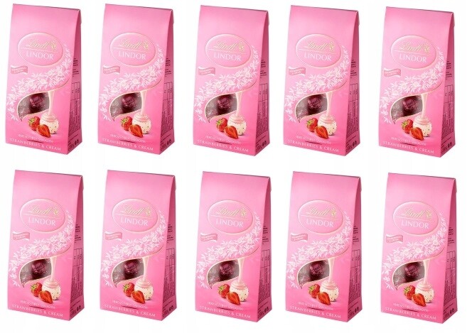4x 100g Lindt Lindor pralinky jahodový sáček