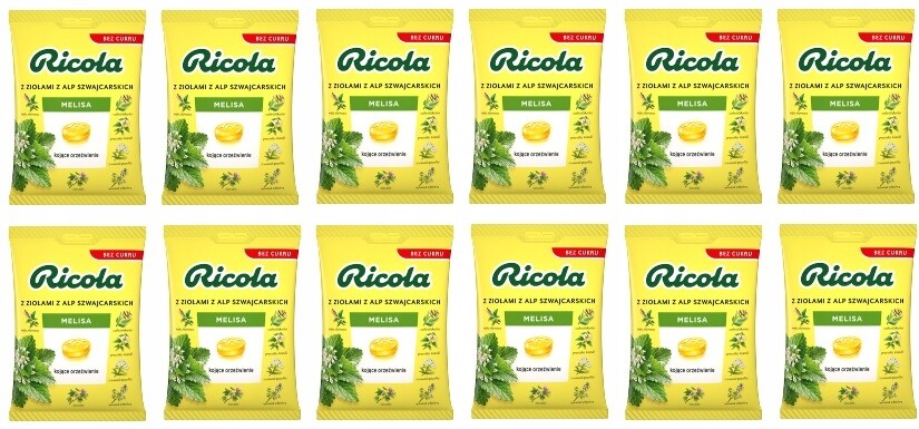 12x 68g bonbóny Ricola Meduňka, kartonový sáček