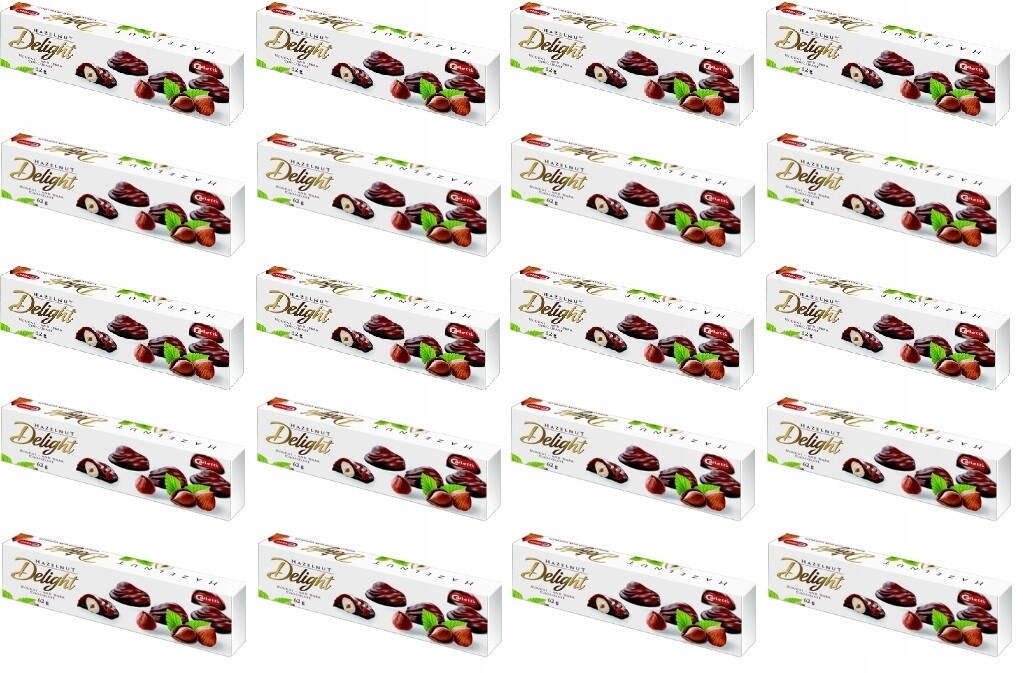 20x 62g Carletti lískové oříšky v čokoládě Lískový ořech