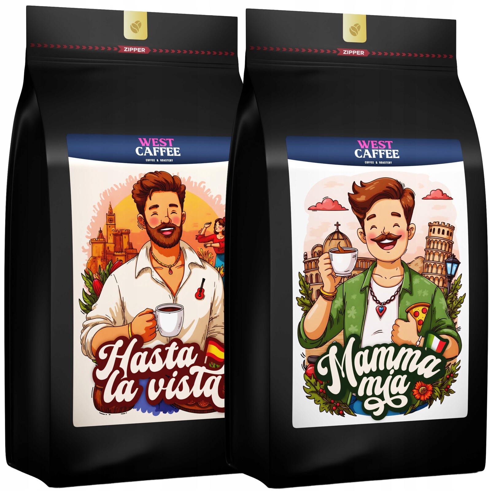 Káva zrnková Sada Mamma Mia Hasta La Vista 100% Arabica West Caffee