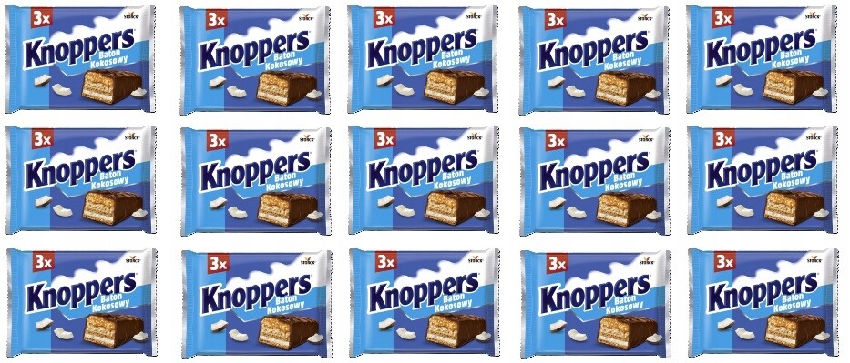 15x 120g Knoppers Kokosová Tyčinka 3 kusy v krabičce
