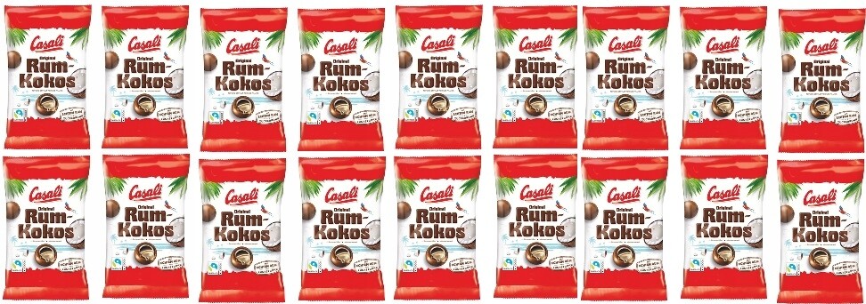 18x 100g Casali rumovo-kokosové dražé v mléčné čokoládě Karton