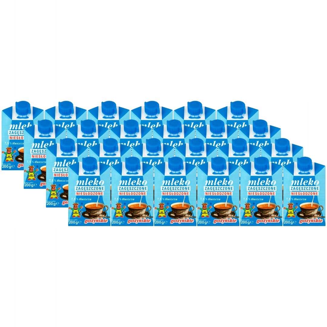 Sm Gostyń Gostyňské mléko zahuštěné, neslazené, 7,5 % tuku, 200 g x 24 ks