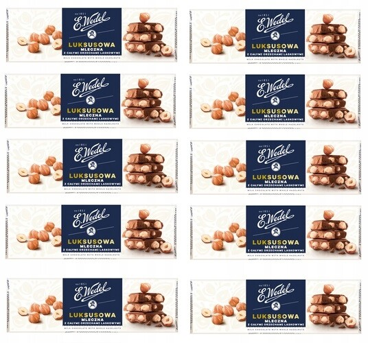 10x 220g Wedel luxusní Čokoláda lískový ořech oříšek v kartonu