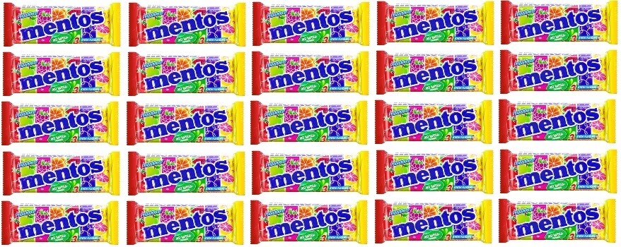 25 x 112,5 g Mentos Rainbow bonbóny bonbóny 3-balení Karton