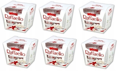 6x 150g bonboniéra Raffaello s kokosem a mandlí v krabičce