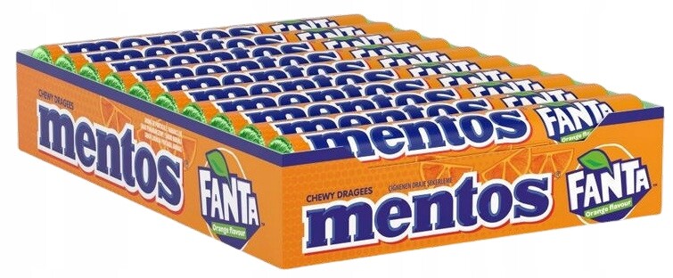 20x 37,5g Mentos Fanta pomeranč bonbóny Karton