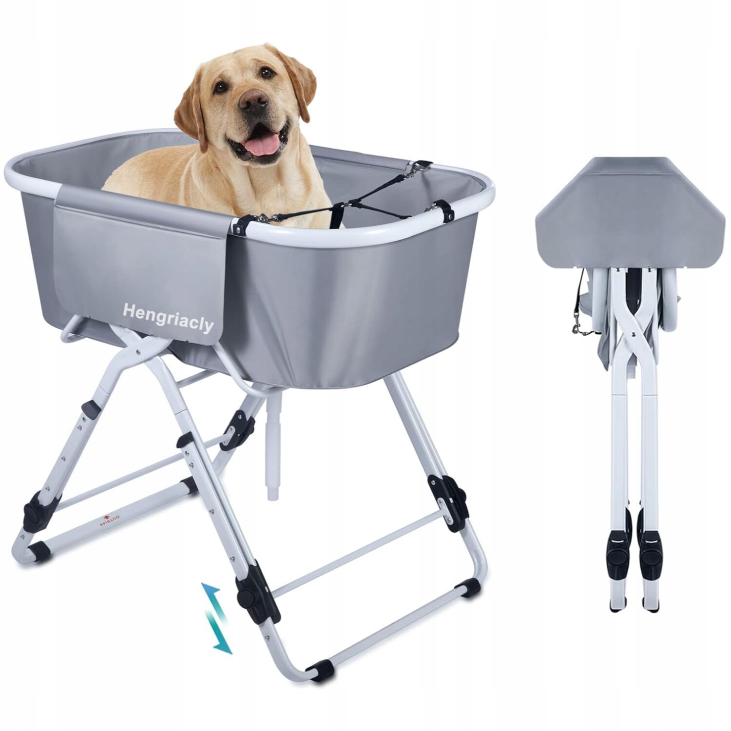 Skládací vana pro malá zvířata, přenosná, nastavitelná výška až do 100 cm