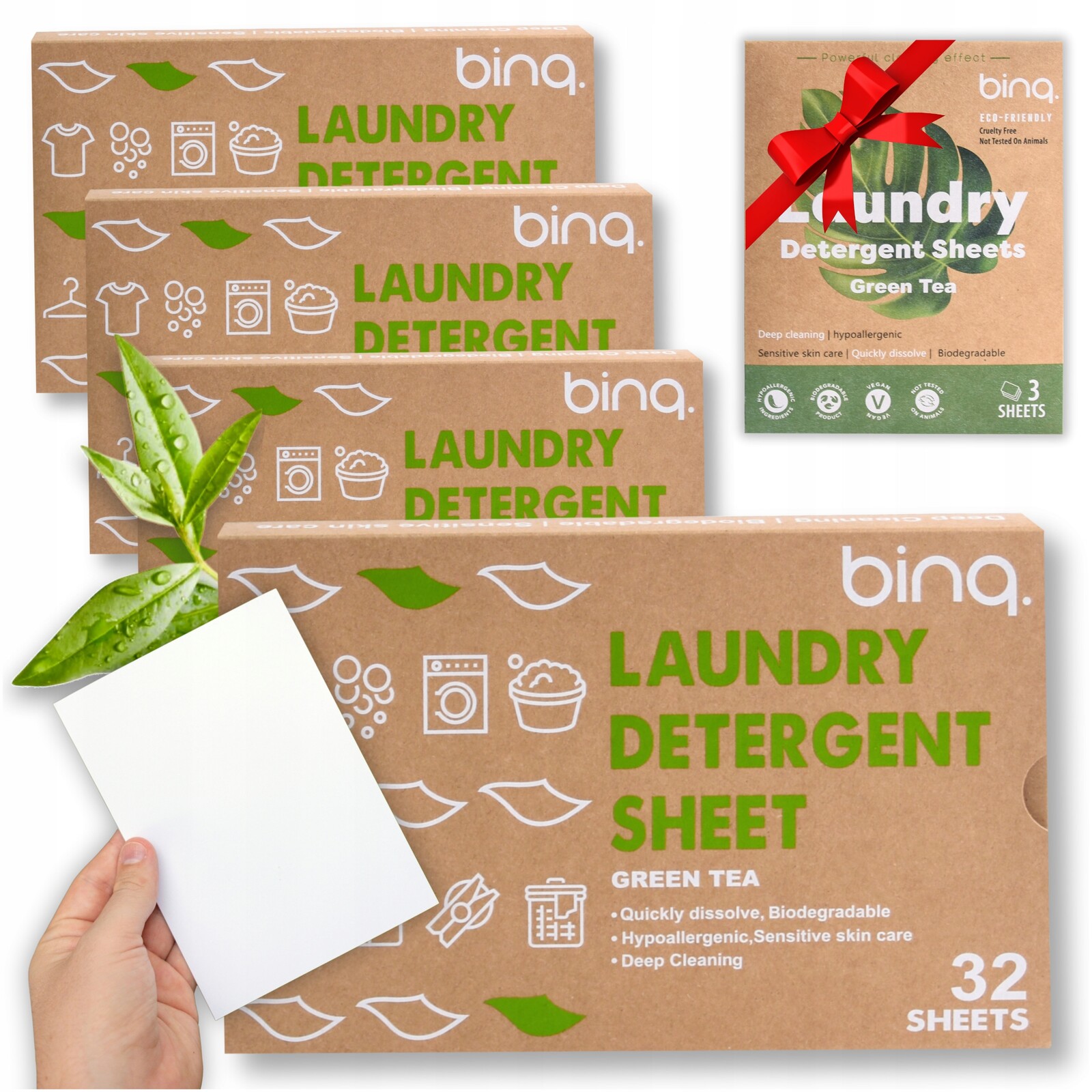 Listy na praní x128 Univerzální Hypoalergenní Ekologické 3 ks Bonus