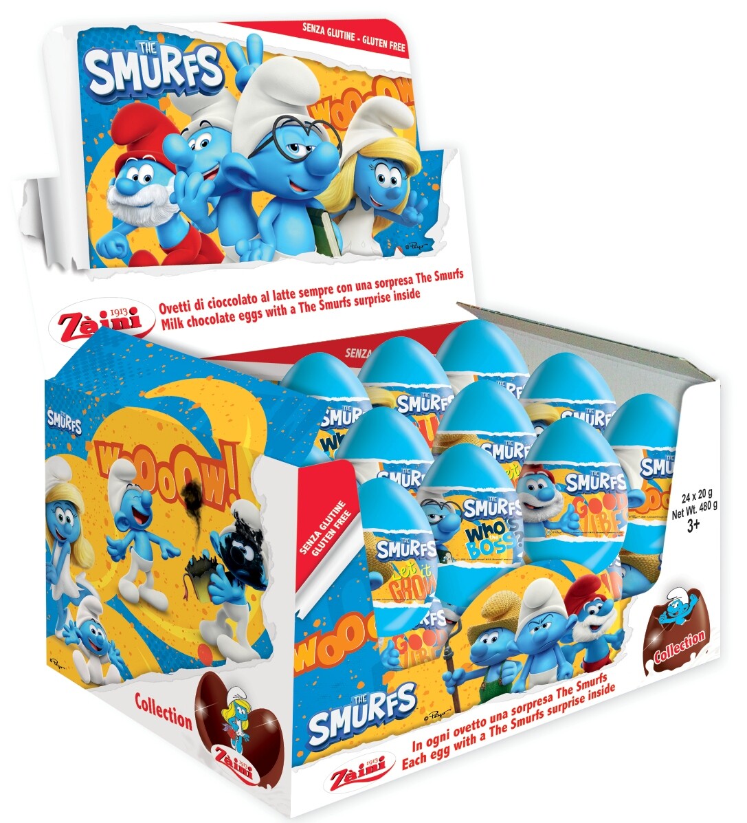Čokoládová Vajíčka Překvapení Šmoulové Smurfs Karton 24 ks x 20 g