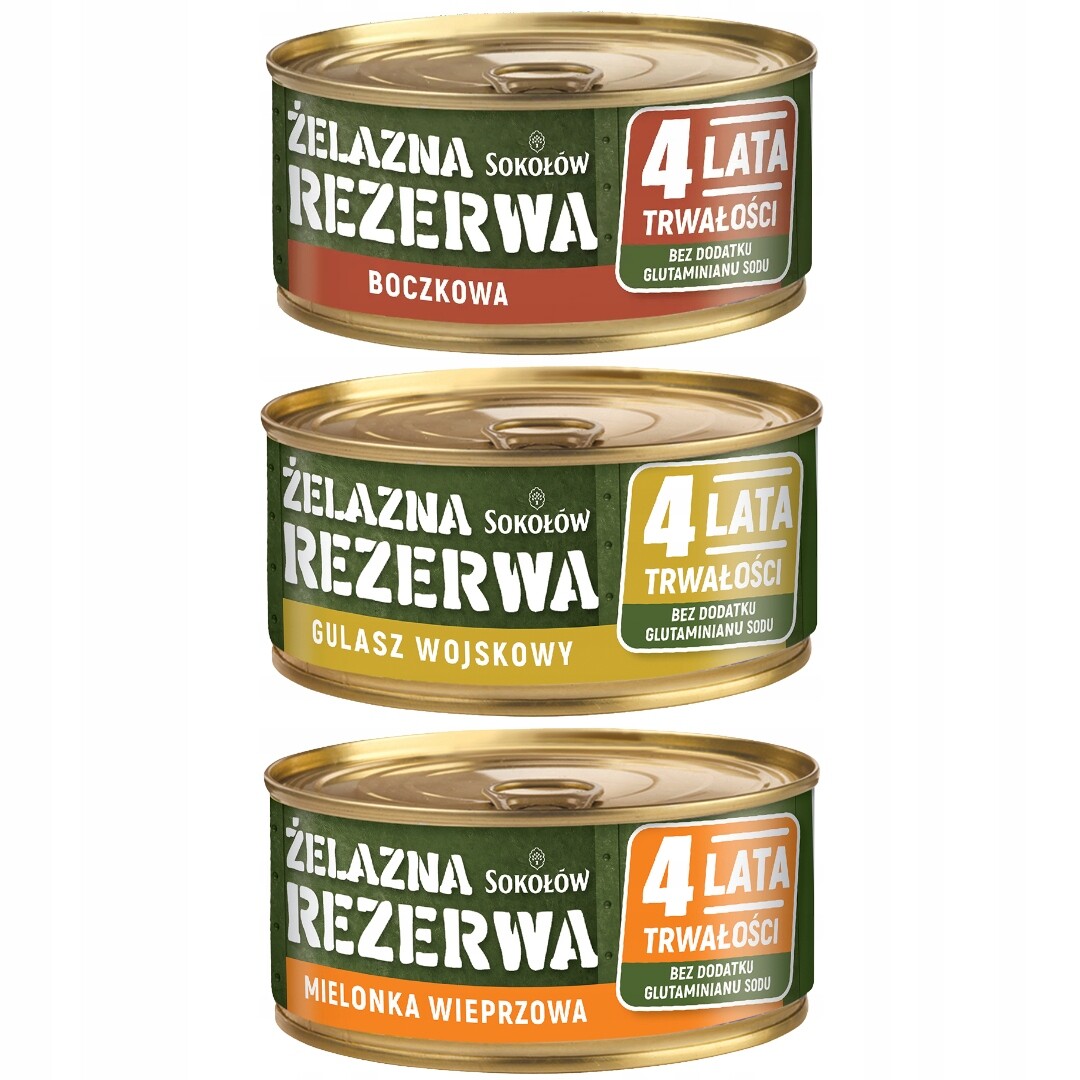 Železná Rezerva Balíček 18 Konzerv Slaninový Guláš Mletý 300 G Sokołów