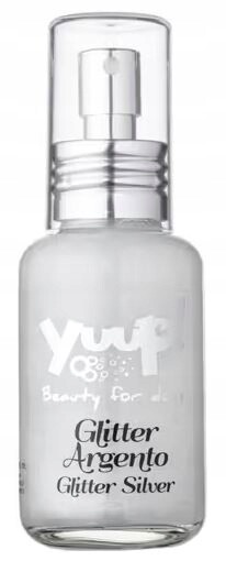 Yuup! Fashion Glitter Silver – lešticí barva se stříbrnými částečkami