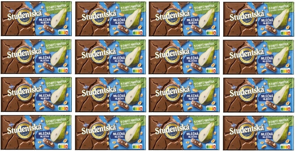 16x 170g Orion Studentská mléčná hrušková čokoláda v krabičce