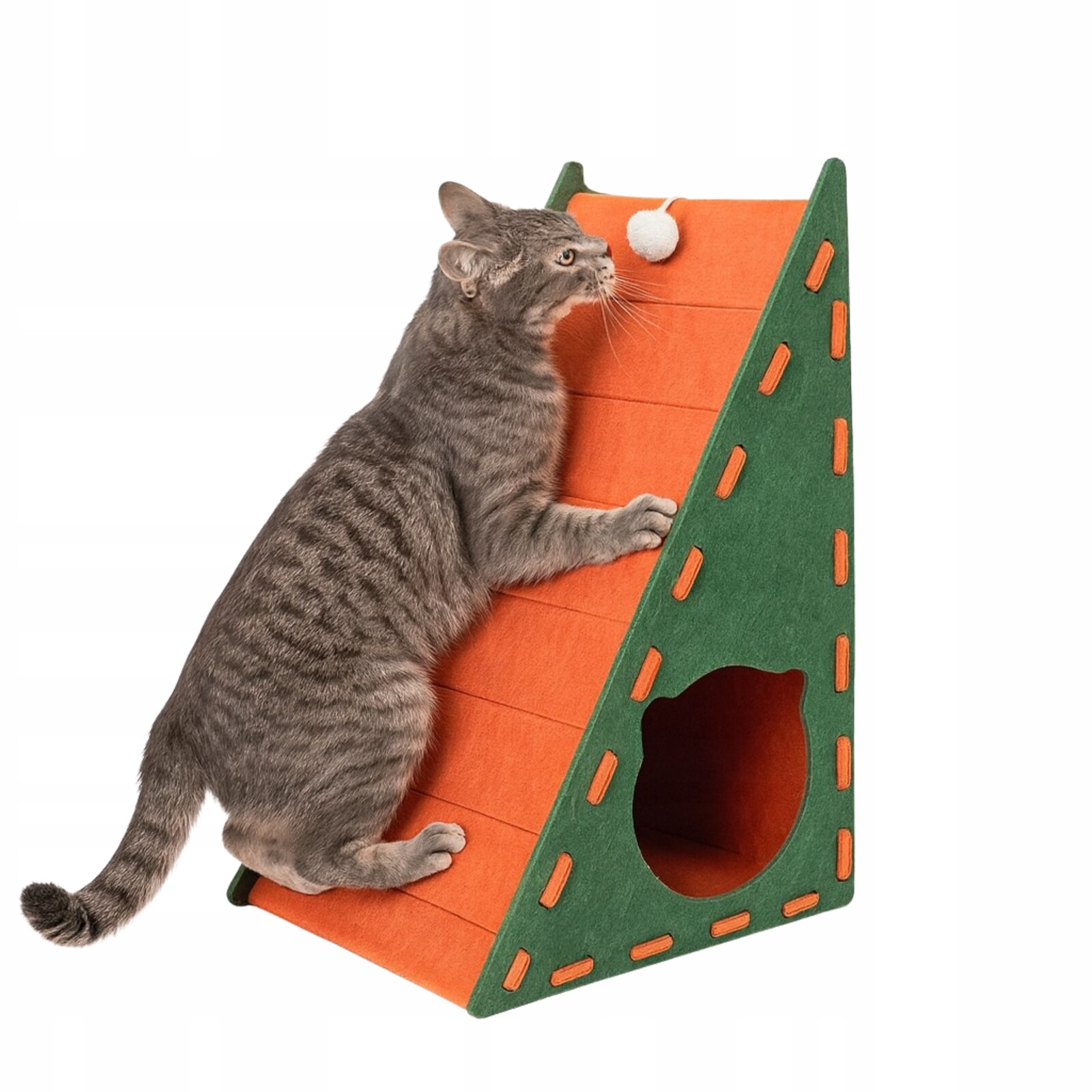 Drapak Pelíšek Pro Kočky Domeček Z Plsti S Hračkou S Míčem Vysoká Kvalita