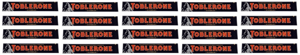 10 x 100 g Toblerone Tmavá čokoláda Swiss Polovičního Kartonu