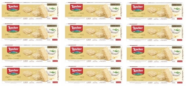 12 x 100 g Loacker Patisserie oplatky s kokosovým krémem Karton