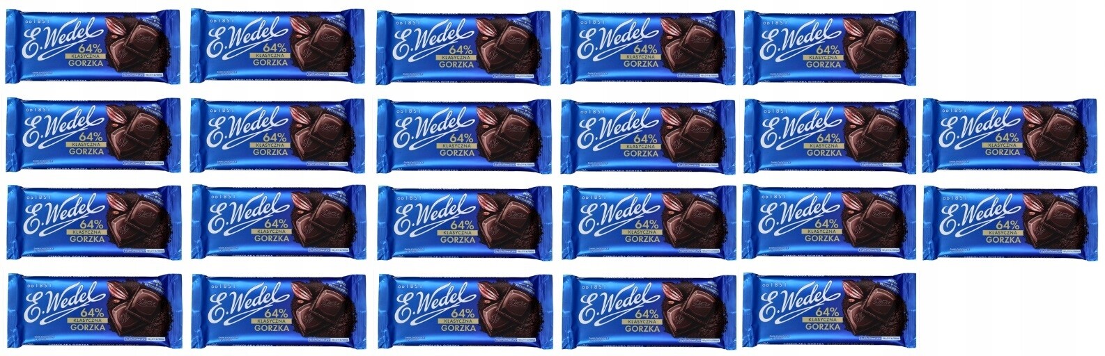 22x 90g Wedel Klasická hořká Čokoláda 64% Karton