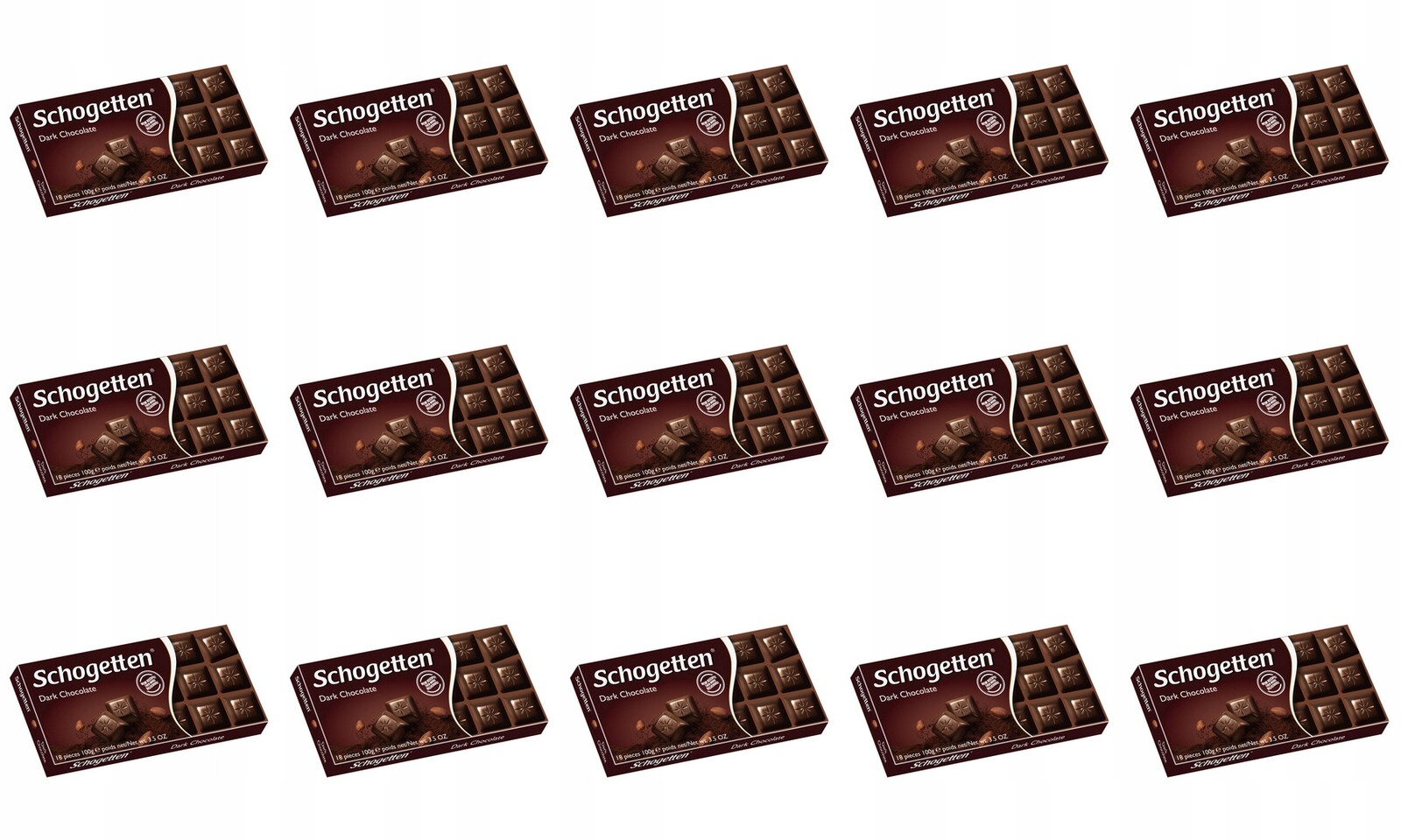 15x 100g Schogetten hořká čokoláda Tmavá čokoláda Karton