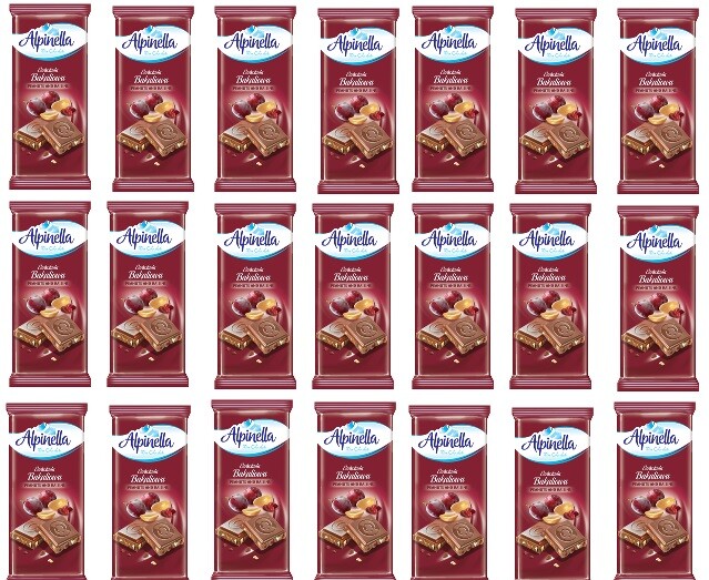 21 x 90 g Terravita Alpinella čokoláda mléčná bakalová Karton