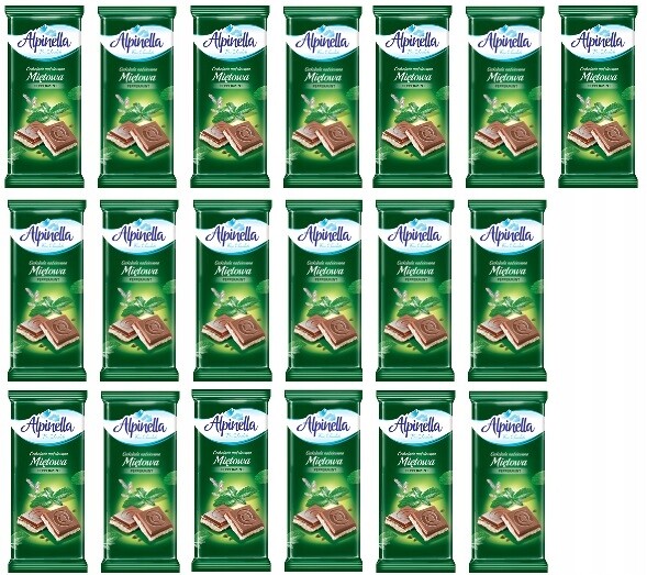 19 x 90 g Terravita Alpinella čokoláda plněná mátovou Krabičkou