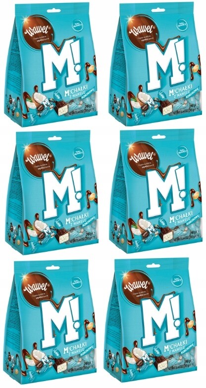 6 x 245 g Wawel Michalky z Wawelu kokosové Bonbóny Půlka Kartonu