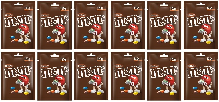 12x 125g M&m's čokoládové čokoládové bonbóny v krabičce