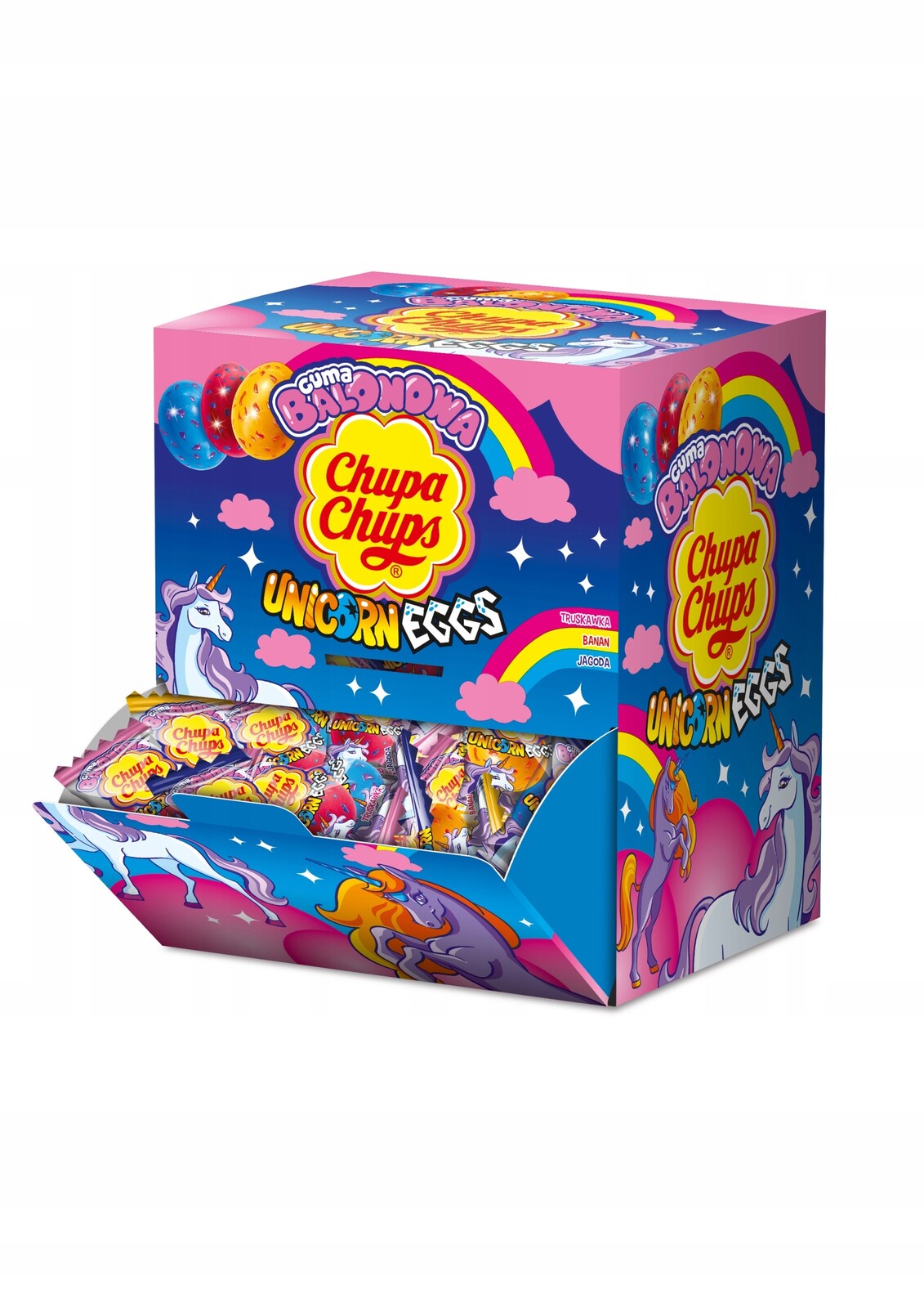 1x 500g žvýkačka Chupa Chups jahoda jahoda banán 100x5g