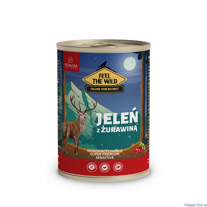 Feel The Wild Jelen s brusinkami 6x400 g