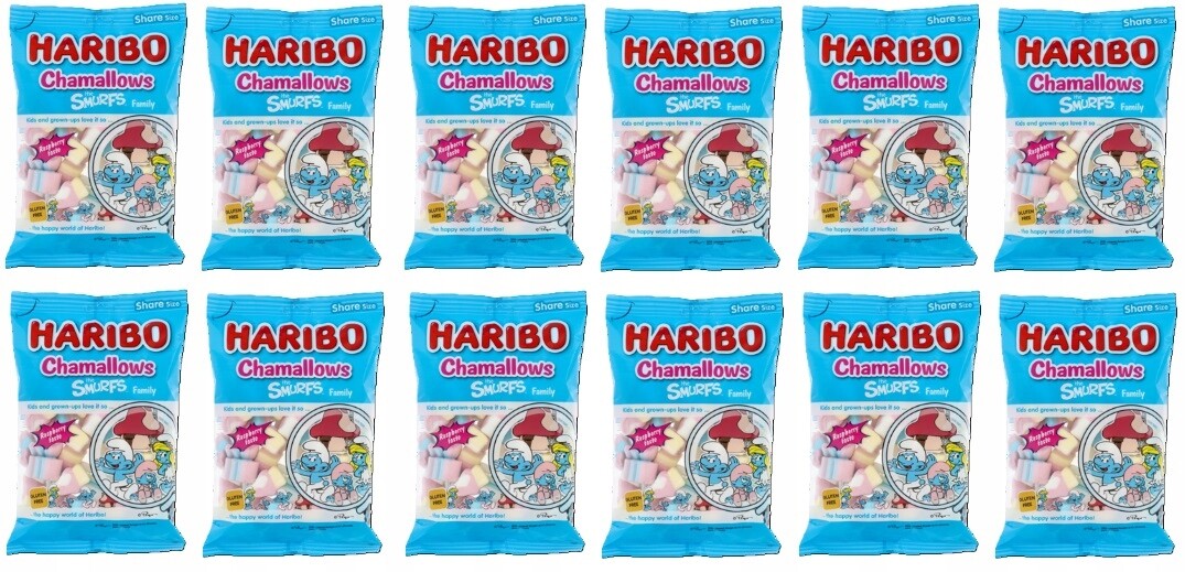 12 x 175 g Haribo Chamallows Smurfs Karton