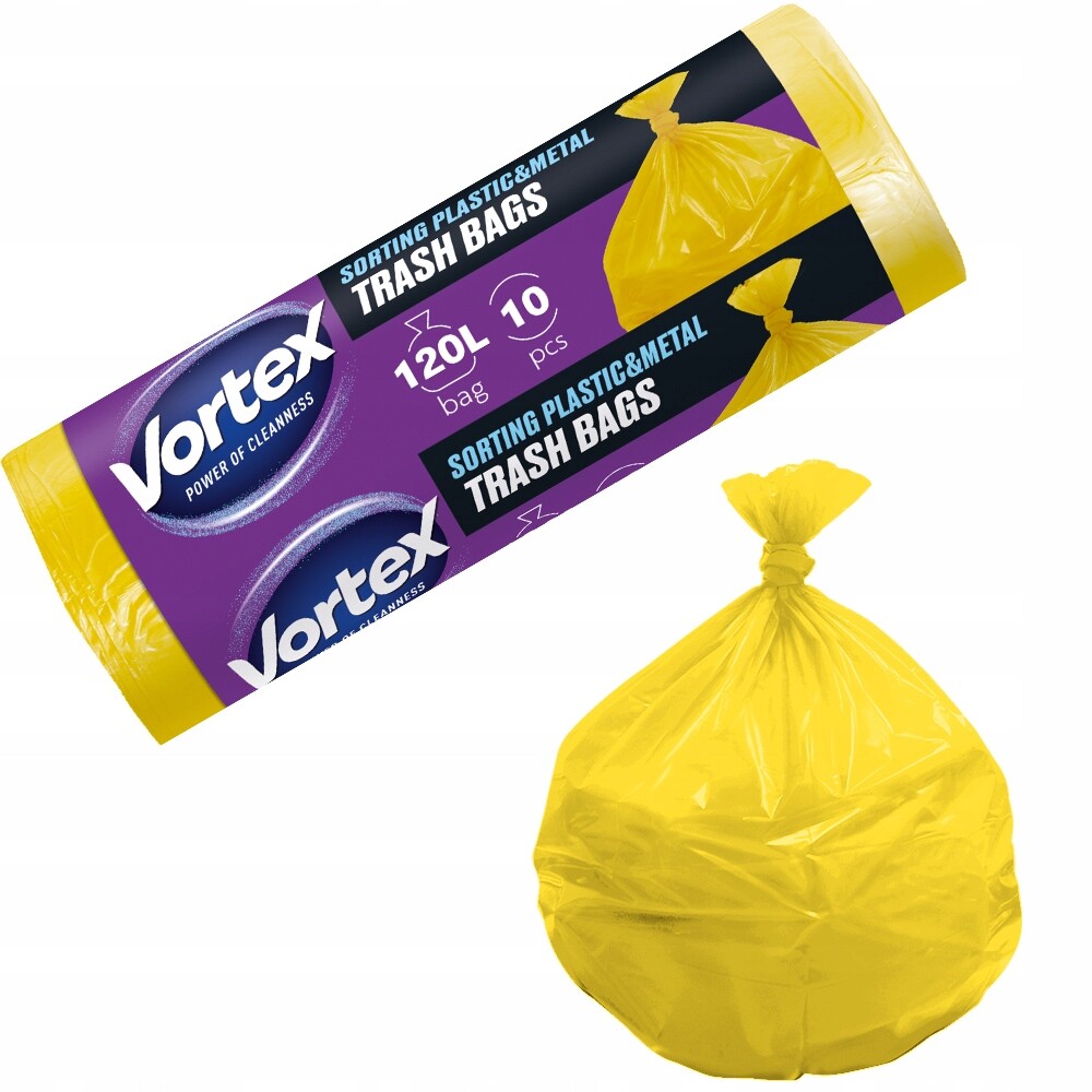 Pytle na odpad Vortex Hdpe 70x110cm žluté 120l 10 ks (15 × 10 ks.) 1 50 Ks